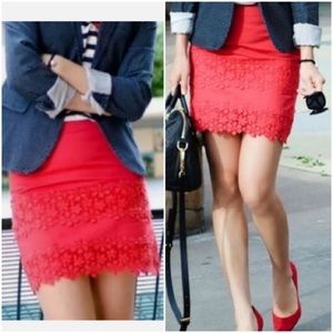 J Crew Lace Trim Mini Skirt Size 00